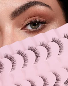 Cruelty Free Natural 3D Faux Mink Half Cat Foxy Lift Eyelashes Ultrafine Cotton Band Lightweight Reusable Vegan Thin