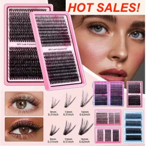 Cruelty Free Semi Hand Made Melt Eyelash Extension Kit Voluminous Individual Cluster Lashes Large Capacity