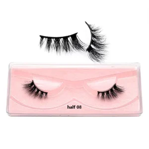 Cruelty Free Siberian Real Mink Lashes 3D Half False Eyelash Make up Lashes Extension Natural Short False Cils Clear Band Lashes