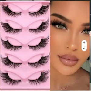 Cruelty Free Soft 3D Handmade Full Strip Lashes Fox Cat Style Black Cotton Stalk