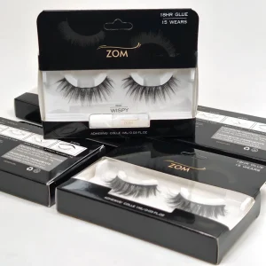 Cruelty Free Synthetic Hair 3D 15MM Strip Lashes Handmade Full Strip Eyelashes Custom Logo Box Natural False Eyelashes