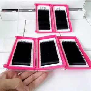 Cruelty free 16 Rows High Density Individual Lash Extensions Deep Black Professional Lashes for Professional Studios