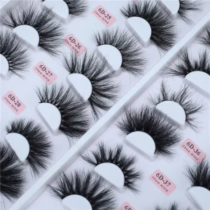 Curly Thick Natural Reusable 8D Eyelashes and Extra Long 27mm Mink Eyelashes for Lady Daily Wearing