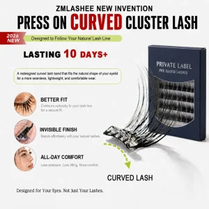 Curve Band Cluster Eyelashes Soft Korean Pbt Pre Glued Cluster Lashes Lightweight Handmade Lashes Press on Cluster Lashes