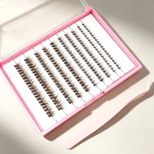 Curved Lash Diy Lash Press on Lash Clusters Brown Lash Wispy Fluffy Manga 100% Handmade Waterproof CE ISO UK France Italy