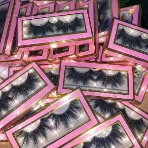 Custom 3D 5D Fluffy Soft High Quality Faux Mink Eyelash Silk Lash With Paper Box