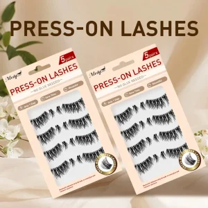 Custom 3D Natural Press Free Pre Glued Strip Lashes D for Russian Self Adhesive Cruelty Free Glow Dark Soft Cotton Band