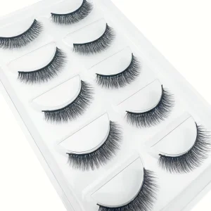 Custom 5 Pairs Faux Mink Lashes Natural Style False Eyelashes Manufacturer Price Full Strip Lashes