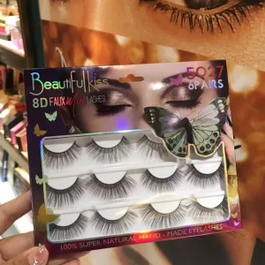 Custom 6 Pairs 3D Synthetic Fiber False Eyelashes Synthetic Hair Eyelash Extension