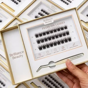 Custom 7 10day Long Lasting Pre Glued Segmented Lash Clusters Handmade Self Adhesive Press on Lashes Glueless Eyelash Extensions