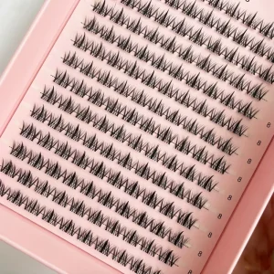 Custom Black Package Cluster Lash Natural Thin Band Segment Eyelashes DIY Lash Extension Kit Cluster Lashes Kit