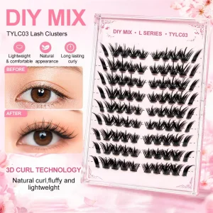Custom Bottom Multi Layered DIY Cluster Lashes 5D 6D Individual Segmented Eyelashes Private Label Lash