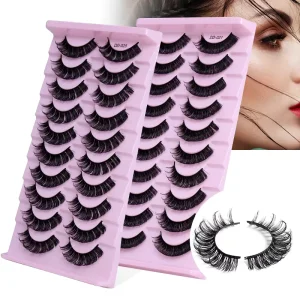 Custom Box 10 Pair Set Soft Fluffy Lashes 3d Faux Mink Eyelash 10 25mm Handmade Mage Fluffy Full Strip False Eyelash Extension