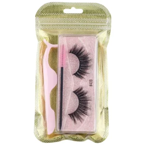 Custom Boxes Full Strip Mink Eyelashes Natural D Curl Lash Extensions Look Natural Makeup Accessory