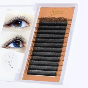 Custom C Curl Semi Handmade Korean PBT Eyelash Extension Four Leaves Clover Premade Fanned Easy Fan Natural Black 3D 6D