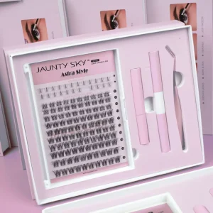 Custom C Curl Thin Band 8-16mm Mega Volume With Bond and Seal Remover Mixed Tray Segment Cluster DIY Lash Kit