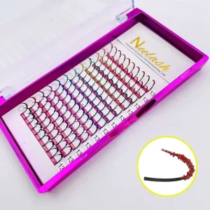 Custom Christmas Party Wedding Fairy Individual Eyelash Extensions Colored Spikes Glitter Premade Fans False Lashes