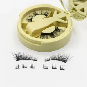 Custom Color 3D Full Strip Eyelashes Durable Reusable Lightweight Magnetic Lashes Private Label Packaging Box Handmade Magnetic