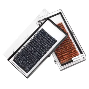 Custom Colored Glitter Volume Lashes Professional Soft Individual Eyelash Extension Private Label Glitter Lashes
