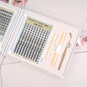 Custom D Curl Wide Band 8-16mm Individual Fairy Style With Remover Segment Cluster DIY Lash Kit