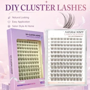 Custom DIY Lash Extension Kit Volume Lash 8 16mm Brown Private Label Eyelash Extension Individual Cluster Self Adhesive Lashes