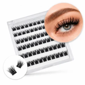 Custom DIY Natural Cluster Eyelash Kit with Pre cut Segments Easy to Press on Without Glue Glue free False Eyelashes