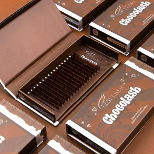 Custom Dark Brown Soft Eyelash Extension Medium Fluffy Lash Trays Light Brown Lashes Extension Supplies