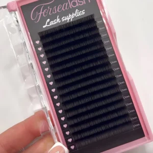 Custom Dark Matte Soft Eyelash Extension Premium Fluffy Lash Trays Cashmere Lash Extensions Jet Black Lashes Supplies