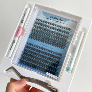 Custom Diy Eyelash Extension Kit Cat Eyes Cluster Lashes Mink Segment Lashes Faux Mink Ultra Thin Clear Band Diy Lashes