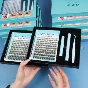 Custom Eyelash Cluster Kit C Curl Superfine Band Cat Eye Pre-Cut Segment DIY Lash Sets