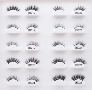 Custom Eyelash Packaging Box Half Short Lashes Corner Half Short Mink Eyelash 3D Mink Full Strip Eyelashes