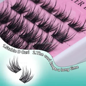 Custom Eyelashes Faux Mink DIY Cluster Eyelashes C D Curl Mix Length Private Label Lash Cluster