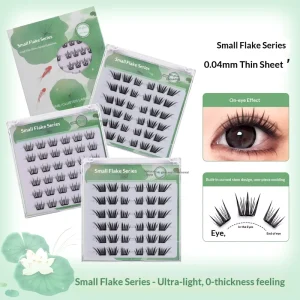 Custom False Eyelashes No Glue Needed Self Adhesive Lashes 0.04mm Private Label Pre Glued DIY Cluster Lash Extensions