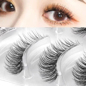 Custom Faux Lashes 3D Mink Strip Lashes Thick Russian Volume Natural Soft Handmade False Eyelashes