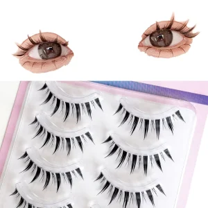 Custom Full Strip 3D Faux Mink Natural Soft Handmade Synthetic Hair Black Cotton Band OEM ODM Private Label Eyelashes