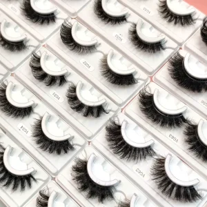 Custom Full Strip Eyelashes Russian D Curl Lash Fluffy Faux Mink False Eyelashes