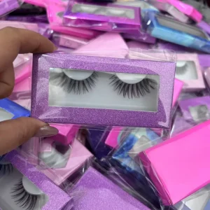 Custom Full Strip Natural Faux Mink Eyelashes Kit Handmade Private Label False Lashes Fluffy and Customizable