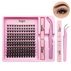 Custom Handmade Fan Eyelashes Mix3D Effect DIY Lash Cluster 8-18mm Mixed Tray Pre-Cut Segment Cluster DIY Lash Extension Kit