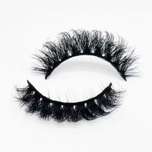 Custom Handmade Synthetic Faux Mink Full Strip Eyelashes D for Black Cotton Band 0.10mm Thickness Shandong Origin 3D/5D Model