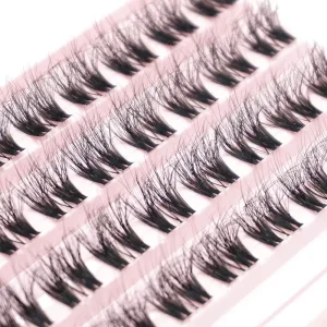 Custom High Quality Cluster Lashes Kit Handmade D Curl Individual Lashes Natural Soft Faux Mink DIY Cluster Lashes