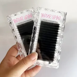 Custom Individual Matte Black Lash Trays Supplies Hand Made Volume Eyelash Extension Vegan Cruelty Free Cashmere Lash Extension