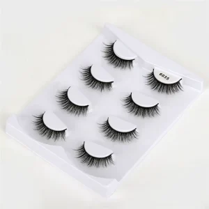 Custom Kit Segment Self Adhesive Short Small Strip 3D D Curl Synthetic Faux Silk Minx Aclear Thin Band Mink Eyelashes Eye Lashes
