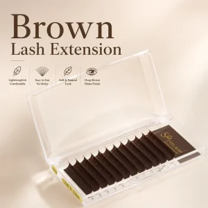 Custom Label Color Lashes Extension Dark Brown Individual Eyelash Extension Tray Stable Curl Eyelash Supplies