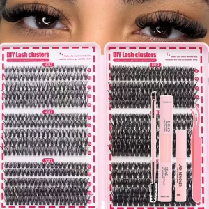 Custom Large Capacity Handmade DIY Volume Lash Clusters Kit 30D 40D 50D Faux Mink Fan Eyelashes Book Bulk