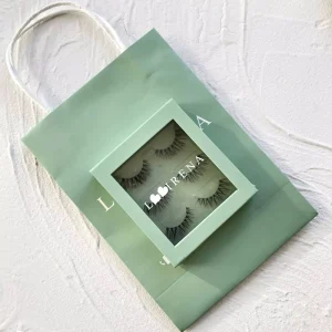 Custom Lash Boxes Green Blue 3 Pairs Set 3D Natural Eyelashes Boxes Empty Lash Book