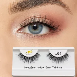 Custom Lash Natural Lashes 3D Full Strip Synthetic Hair Eyelashes Black Cotton Band Hybrid Cruelty Free Reusable Clear