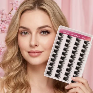 Custom Lash Packaging Box Cruelty Free Faux Mink DIY Volume Clusters Individual Eyelash Extensions