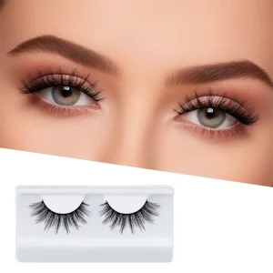 Private Label Fluffy Russian Synthetic Fiber Eyelashes Vendors Faux Natural 3D Lashes False Full Striped Eyelashes