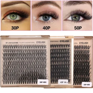 Custom Logo 10-row DIY Cluster Lashes 3D Segment False Eyelashes Handmade 0.07mm Thickness 30P/40/50P Volume Lashes