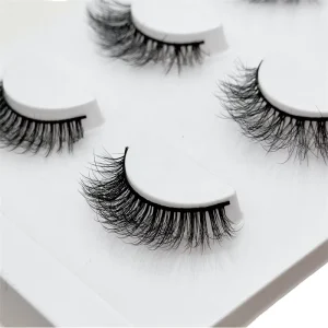Custom Logo 12mm 3D Faux Mink Lashes Handmade Full Strip Short Eyelash Synthetic Lash with Custom Box Packaging